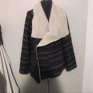 Fleece lined wrap jacket western